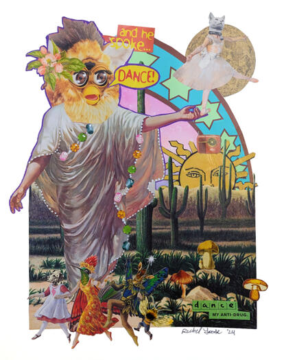 Dance! - 2024. Mixed Media Collage. 11&quot; x 14&quot;